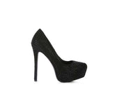 Clarisse Diamante Faux Suede High Heels Pumps, Pumps, $ 89.00, A Moment Of Now™